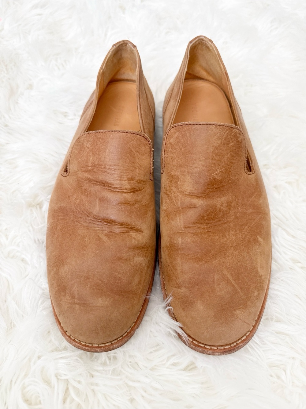 Tecovas Men's Leather Slip-On Loafers in Tan Brown